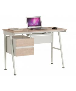 KOSMO Moderno y práctico escritorio con acabados en madera y metal color blanco. Cuenta con salidas USB y cajones suspendidos. Medidas 1.00 x 0.60 x 0.76 m